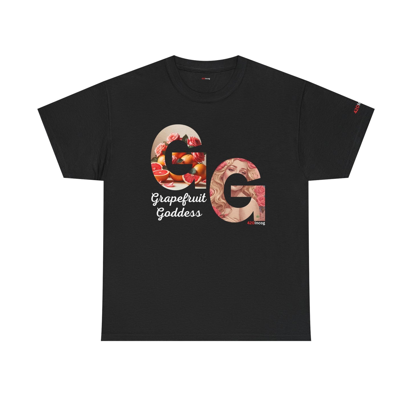 Incog Graphic Tee featuring the Grapefruit Goddess strain