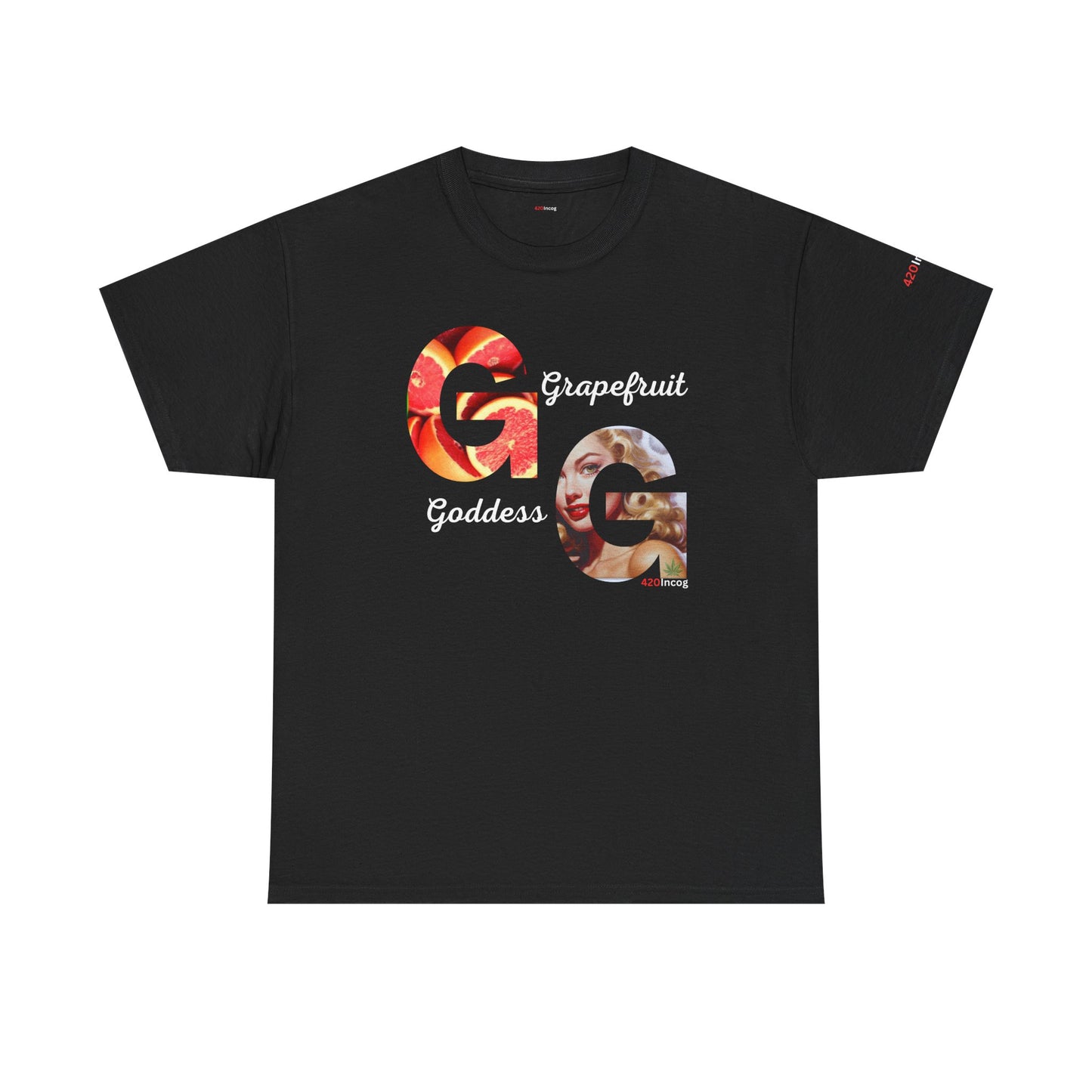 Incog Graphic Tee featuring the Grapefruit Goddess strain