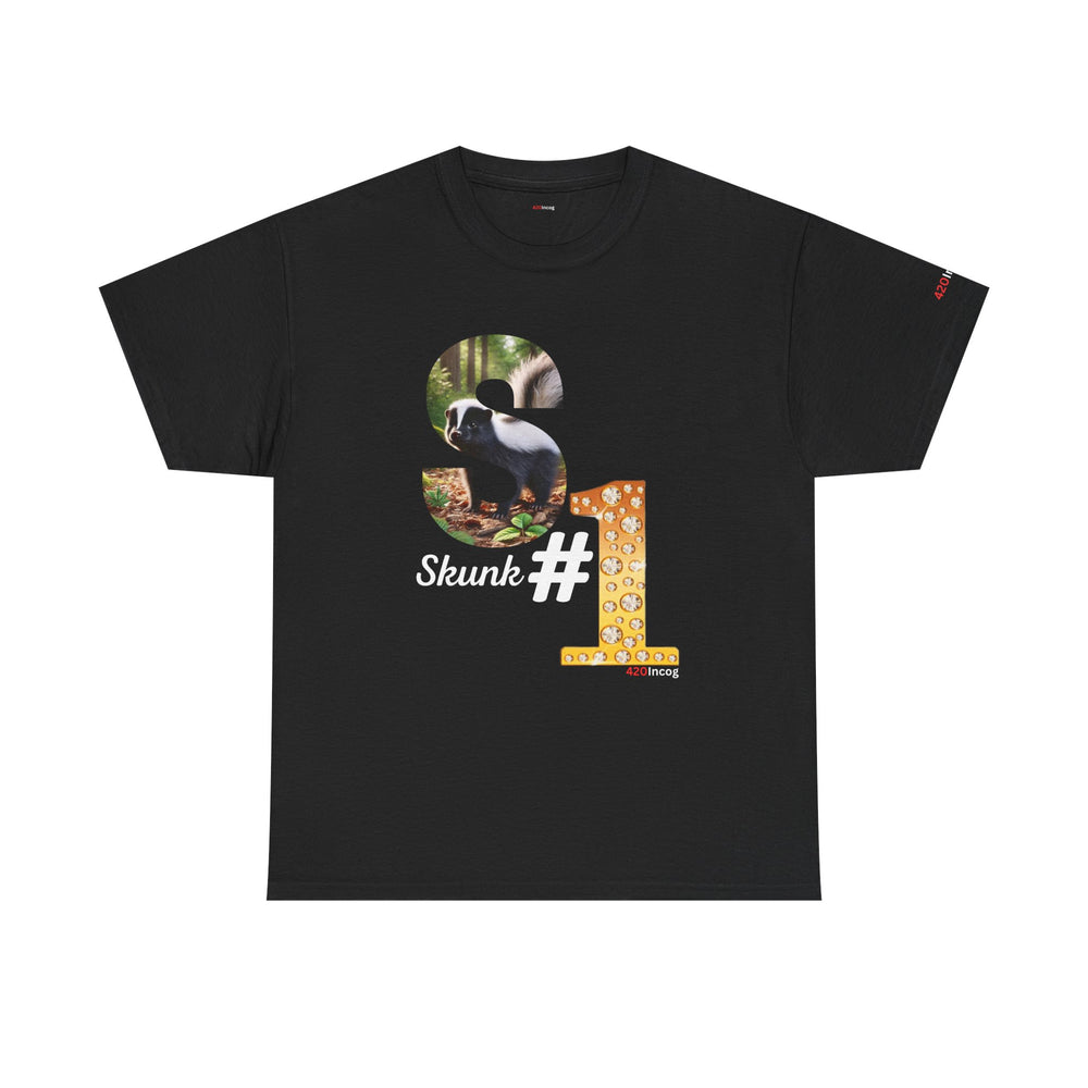 Incog Graphic Tee featuring the Skunk #1 strain