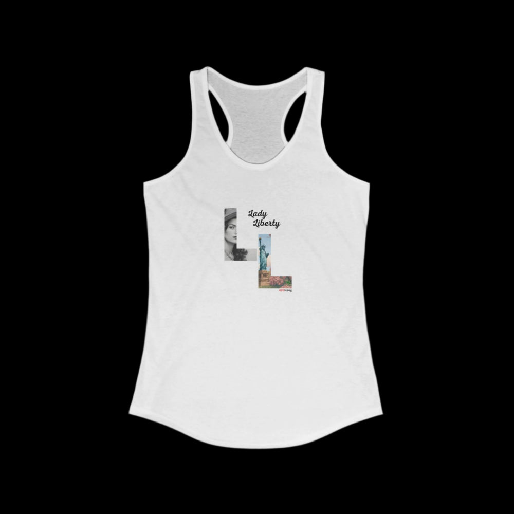 Incog Women's Racerback with the Lady Liberty strain