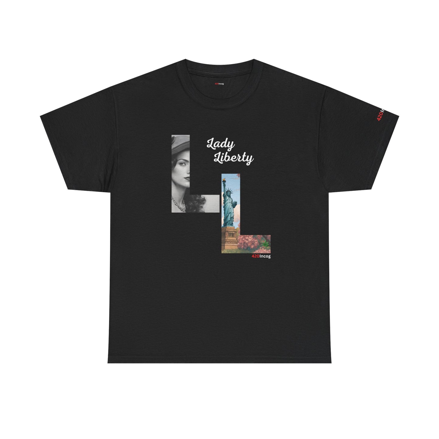Incog Graphic Tee featuring the Lady Liberty strain