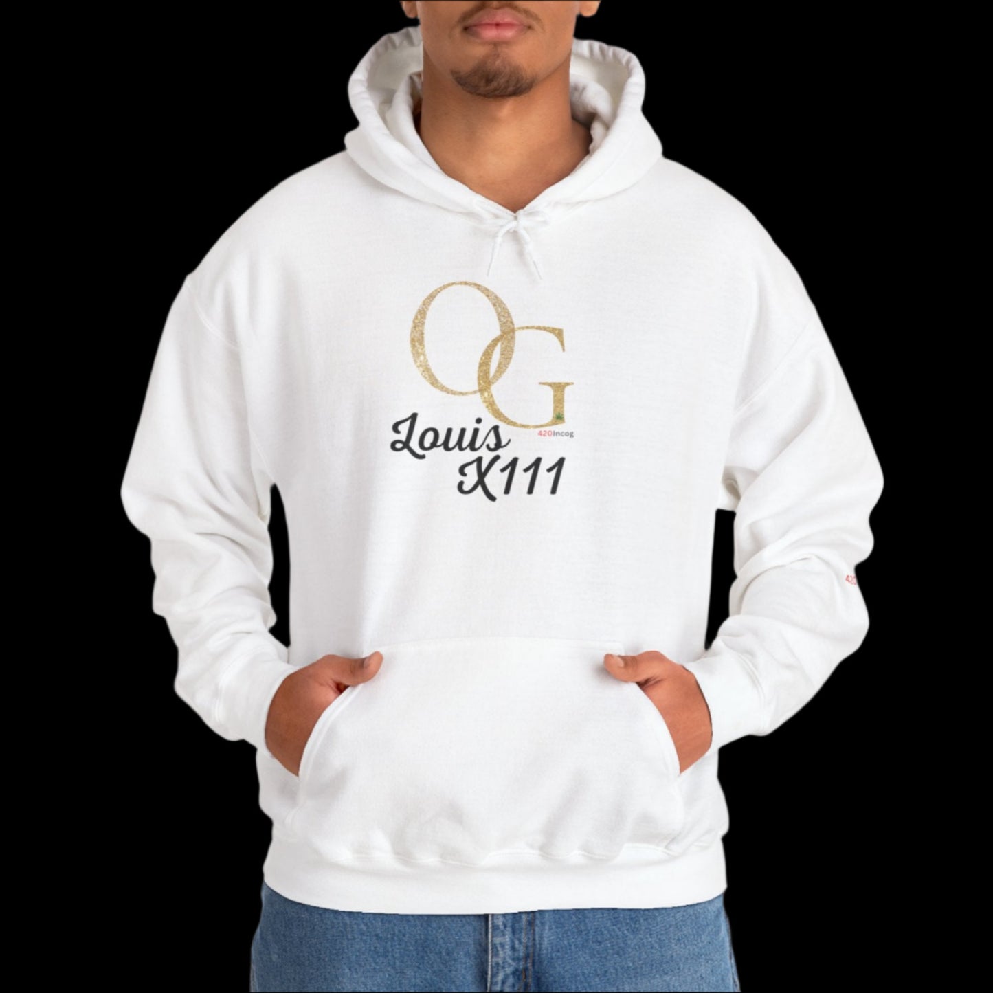 Incog Graphic Sweatshirt featuring the OG Louis XIII strain