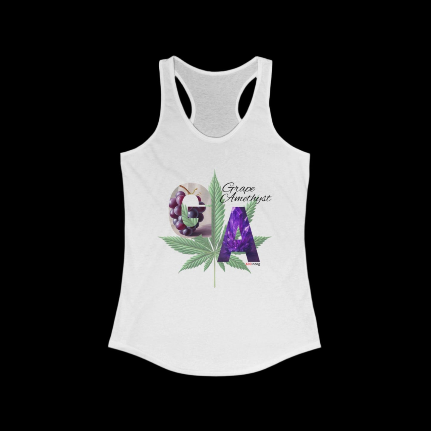 Iconic Women's Racerback with the Grape Amethyst strain