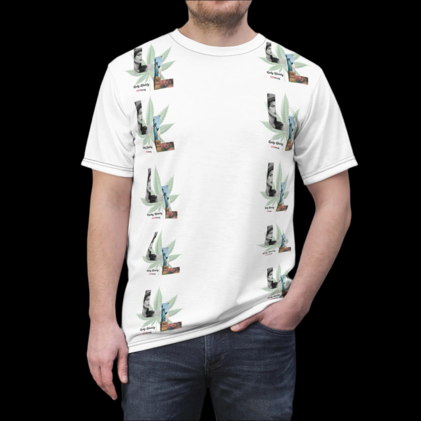 Iconic Bold Street Tee featuring the Lady Liberty strain