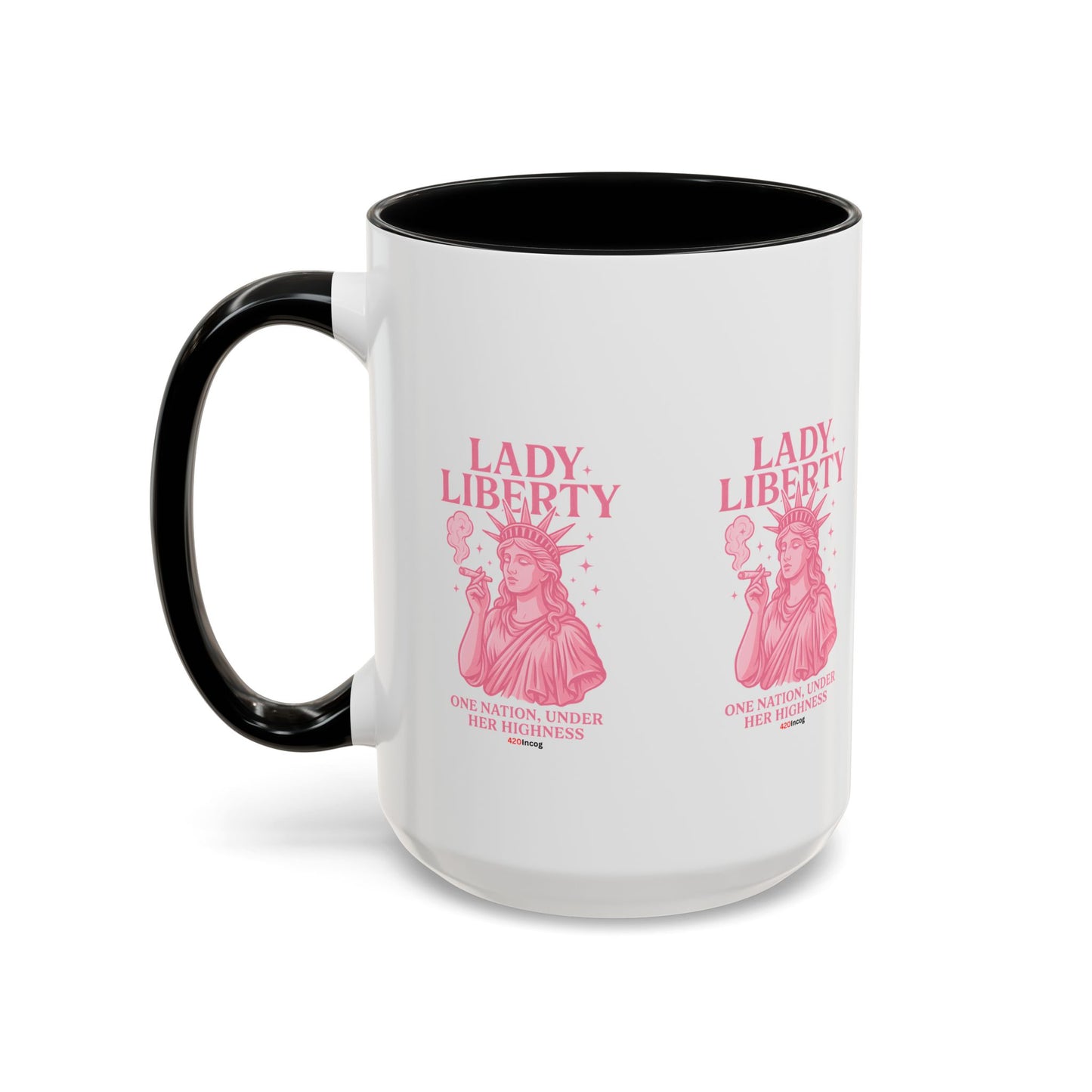 420Incog Big 'Ol Coffee Mug featuring the Lady Liberty strain