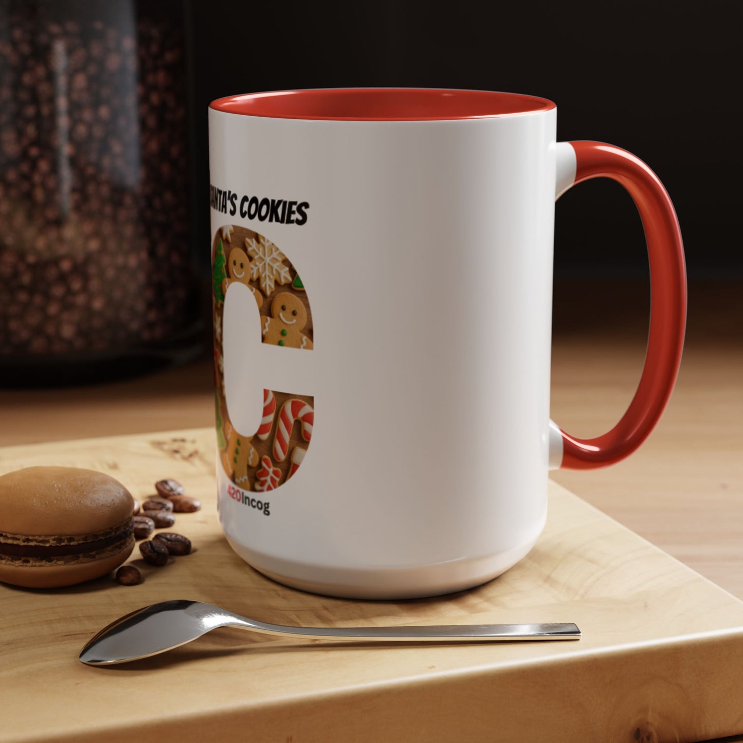 420Incog Big 'Ol Coffee Mug featuring the Santa Cookies strain