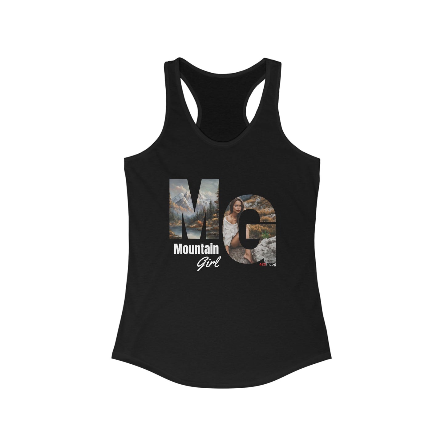 Incog Women's Racerback with the Mountain Girl strain