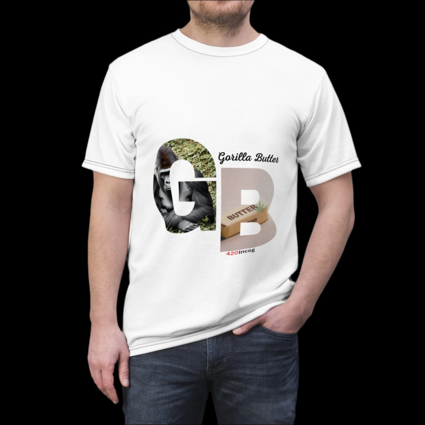 Incog Street Tee featuring the Gorilla Butter strain