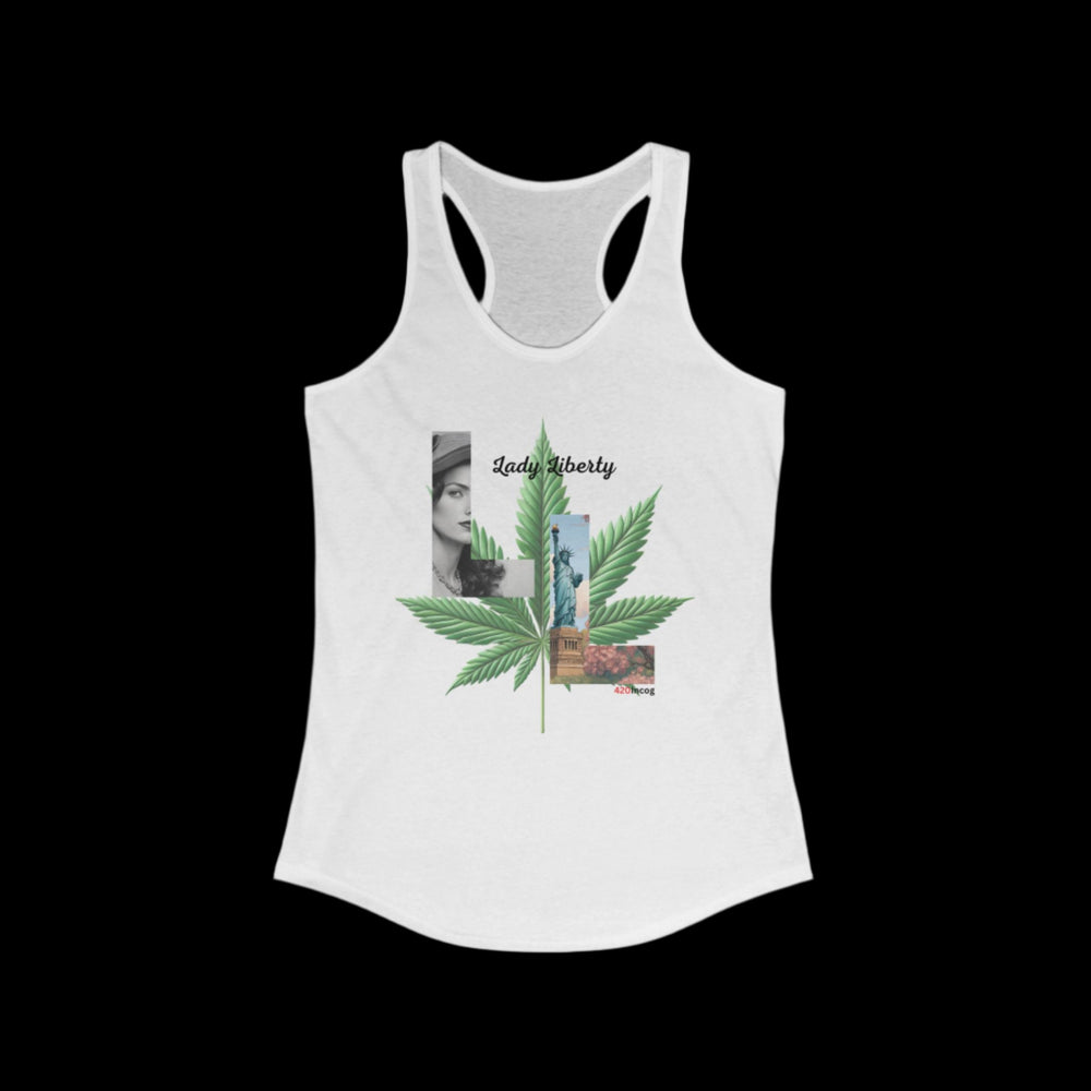 Iconic Women's Racerback with the Lady Liberty strain