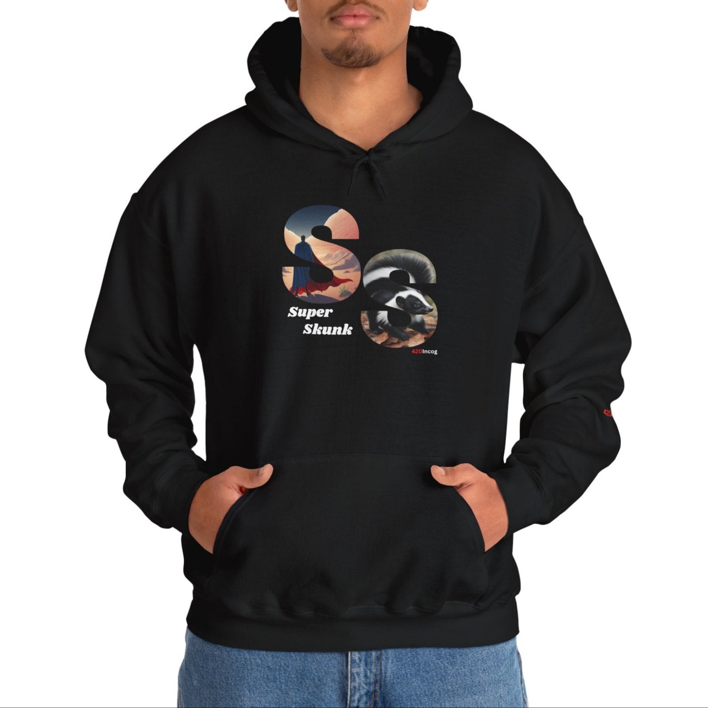 Incog Graphic Sweatshirt featuring the Super Skunk strain