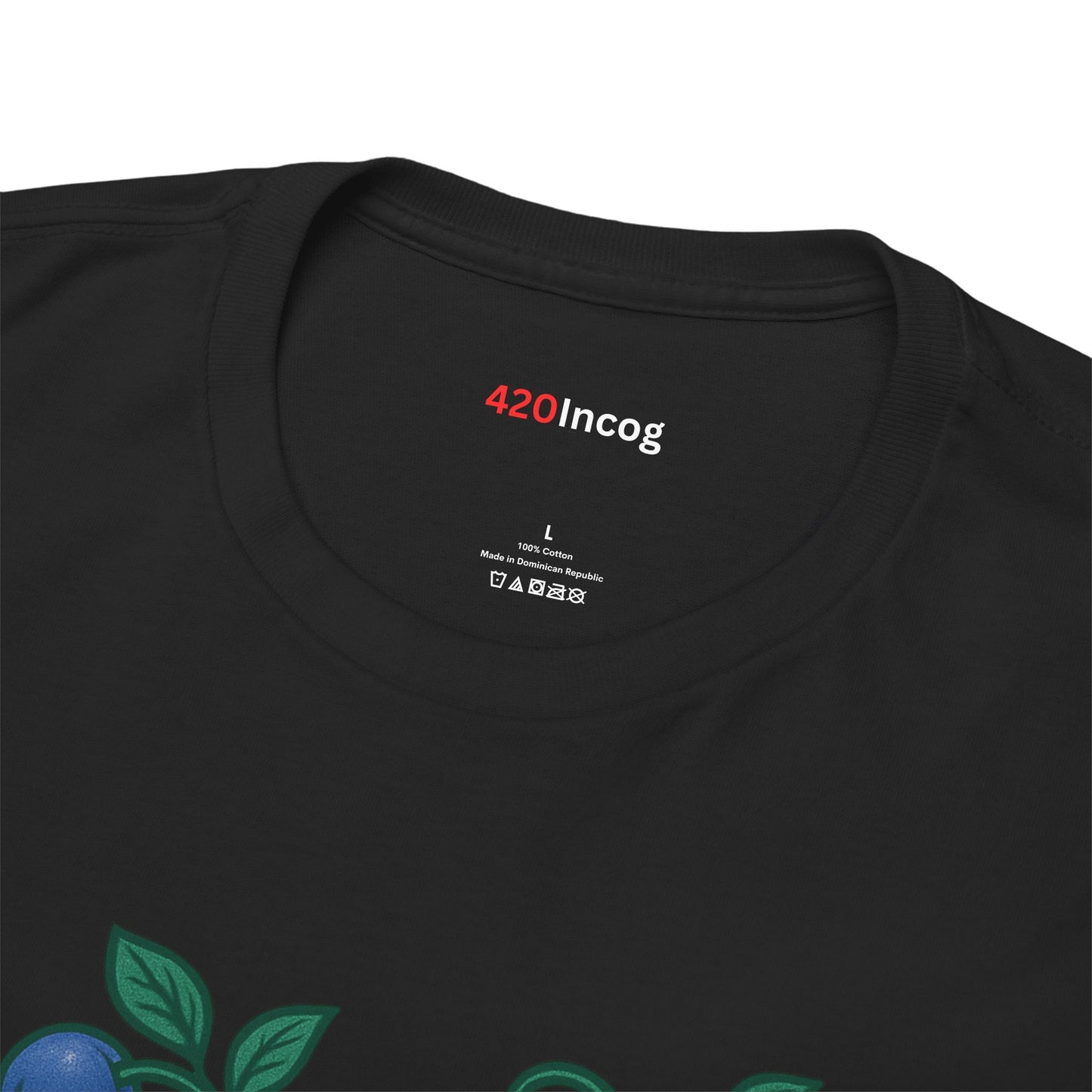 420Incog Funny Tee featuring the Blueberry Kush strain