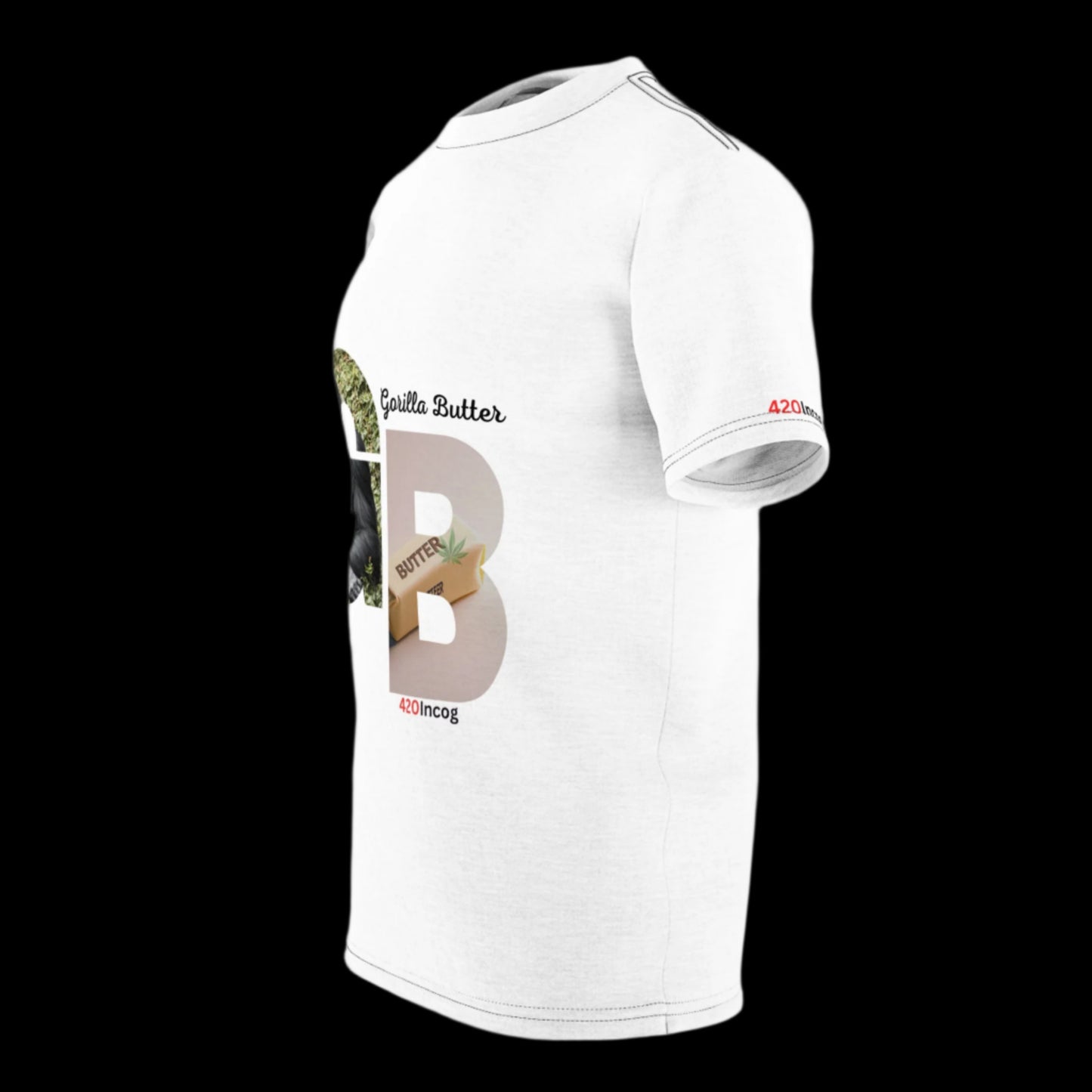 Incog Street Tee featuring the Gorilla Butter strain
