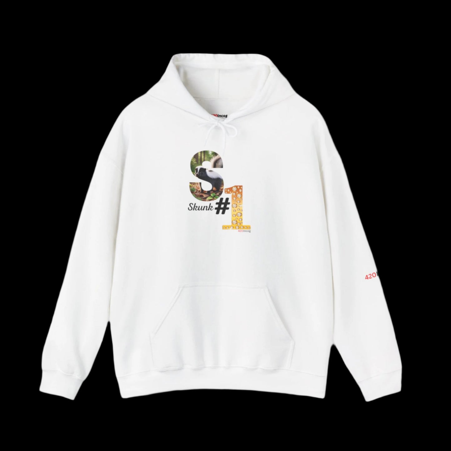 Incog Graphic Sweatshirt featuring the Skunk #1 strain