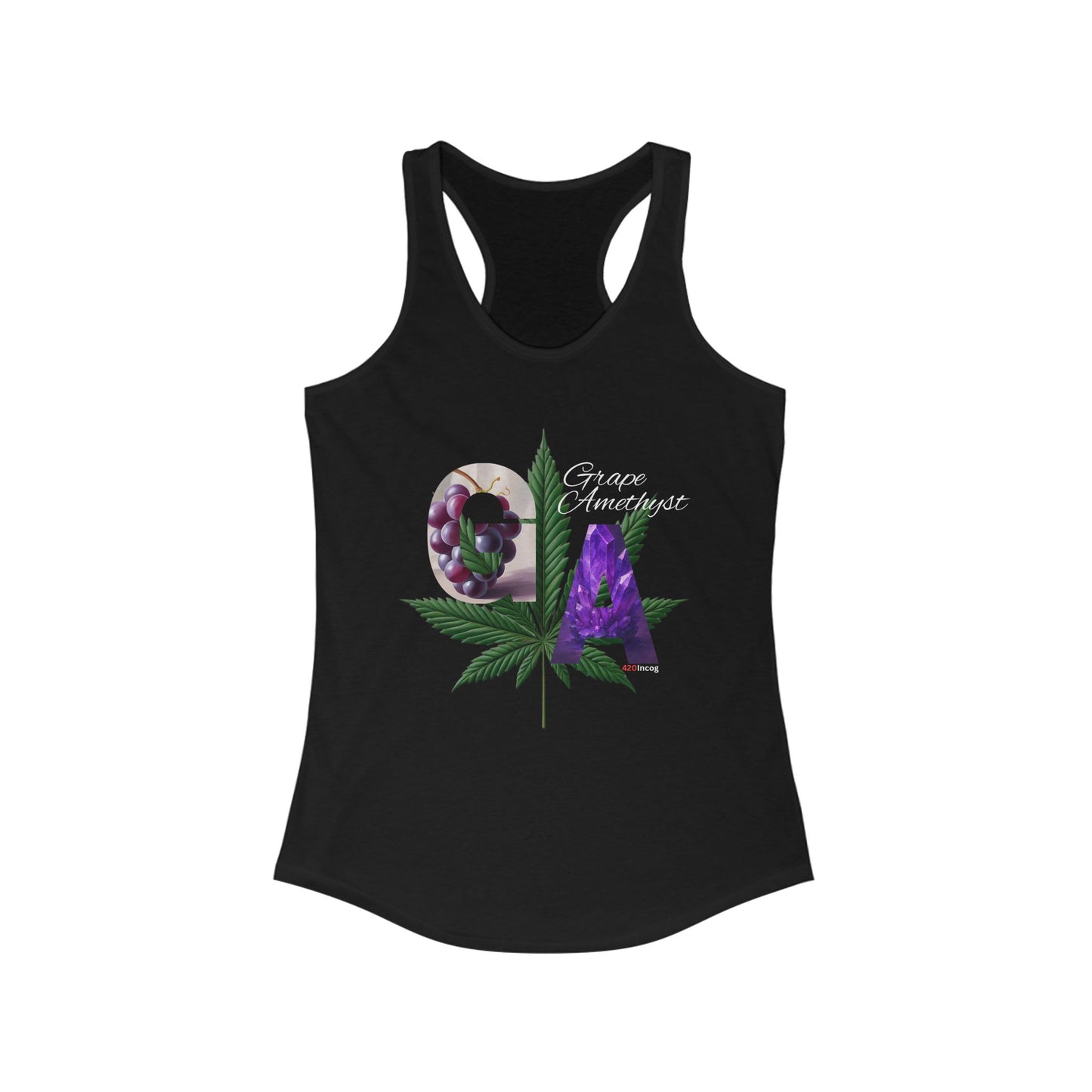 Iconic Women's Racerback with the Grape Amethyst strain