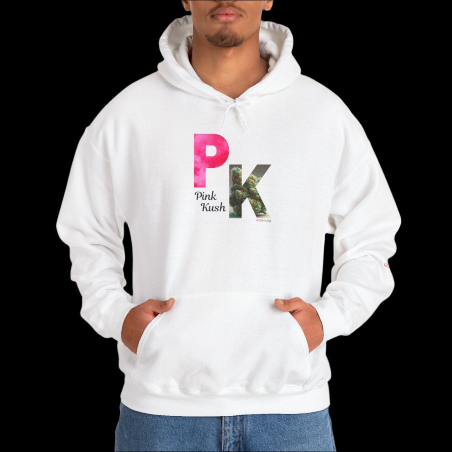 Incog Graphic Sweatshirt featuring the Pink Kush strain