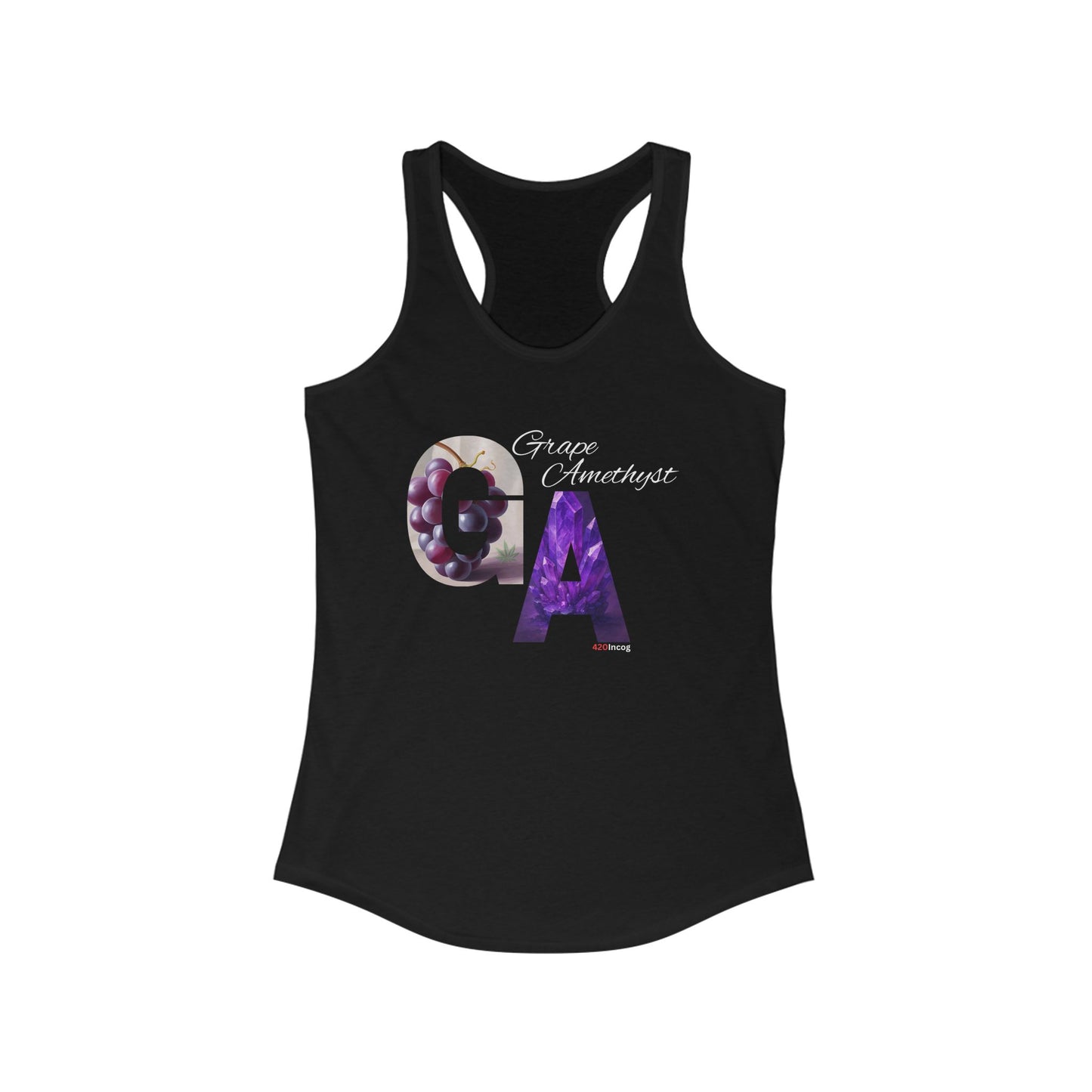 Incog Women's Racerback with the Grape Amethyst strain