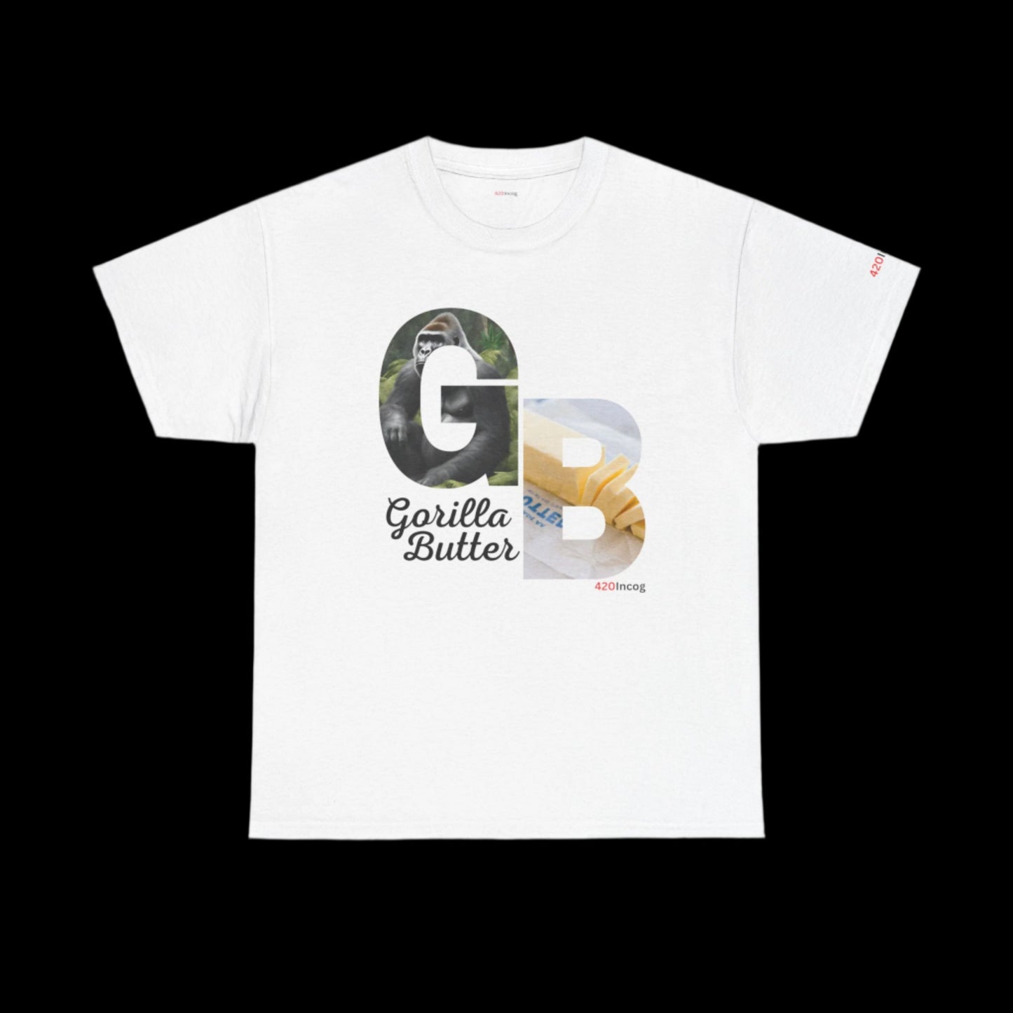 Incog Graphic Tee featuring the Gorilla Butter strain