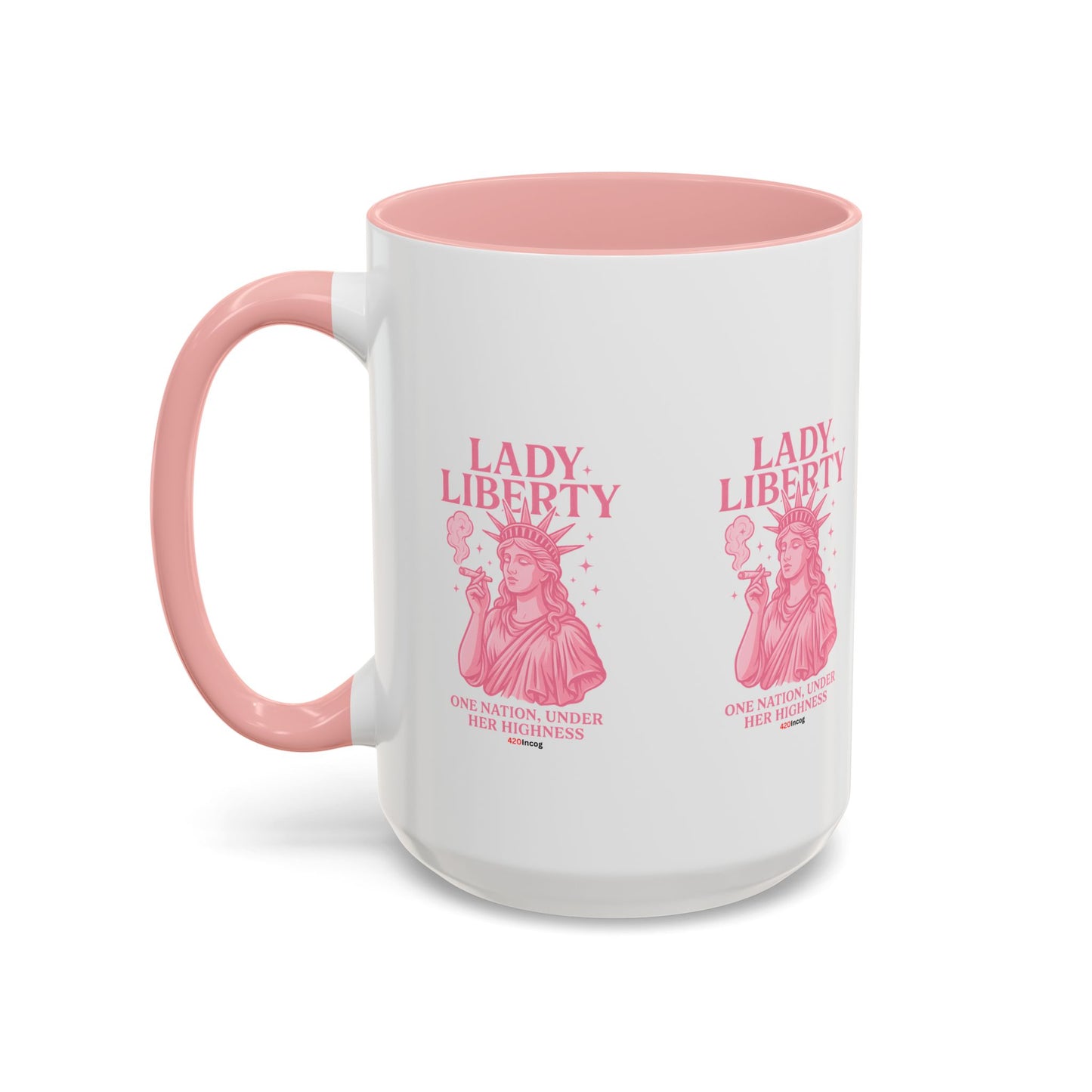 420Incog Big 'Ol Coffee Mug featuring the Lady Liberty strain