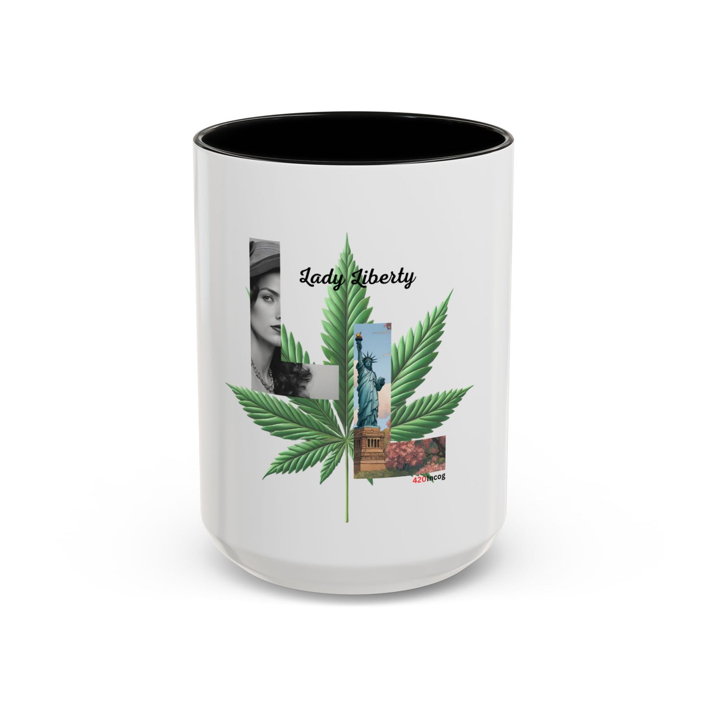 420Incog Big 'Ol Coffee Mug featuring the Lady Liberty strain