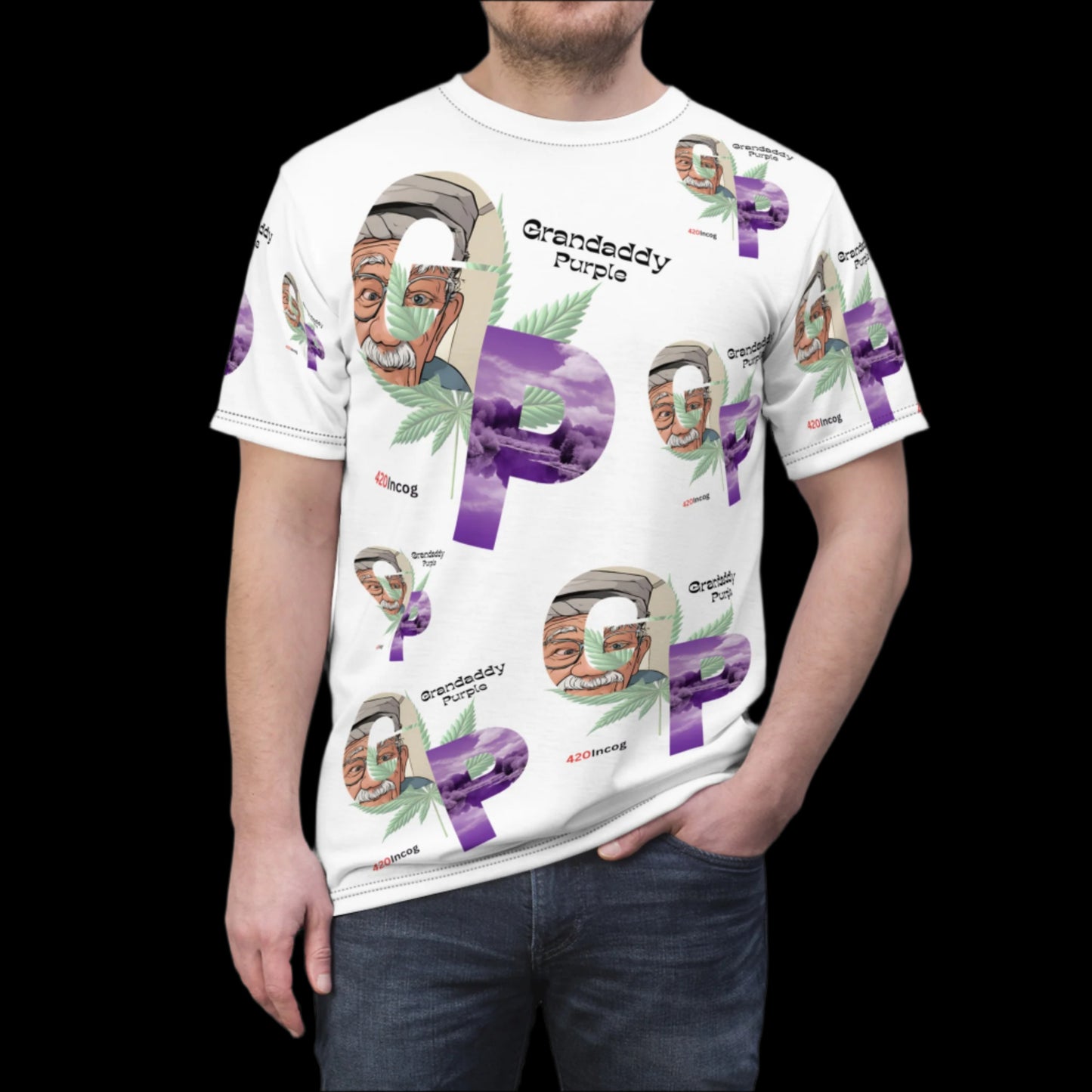 Iconic Bold Street Tee featuring the Grandaddy Purple strain