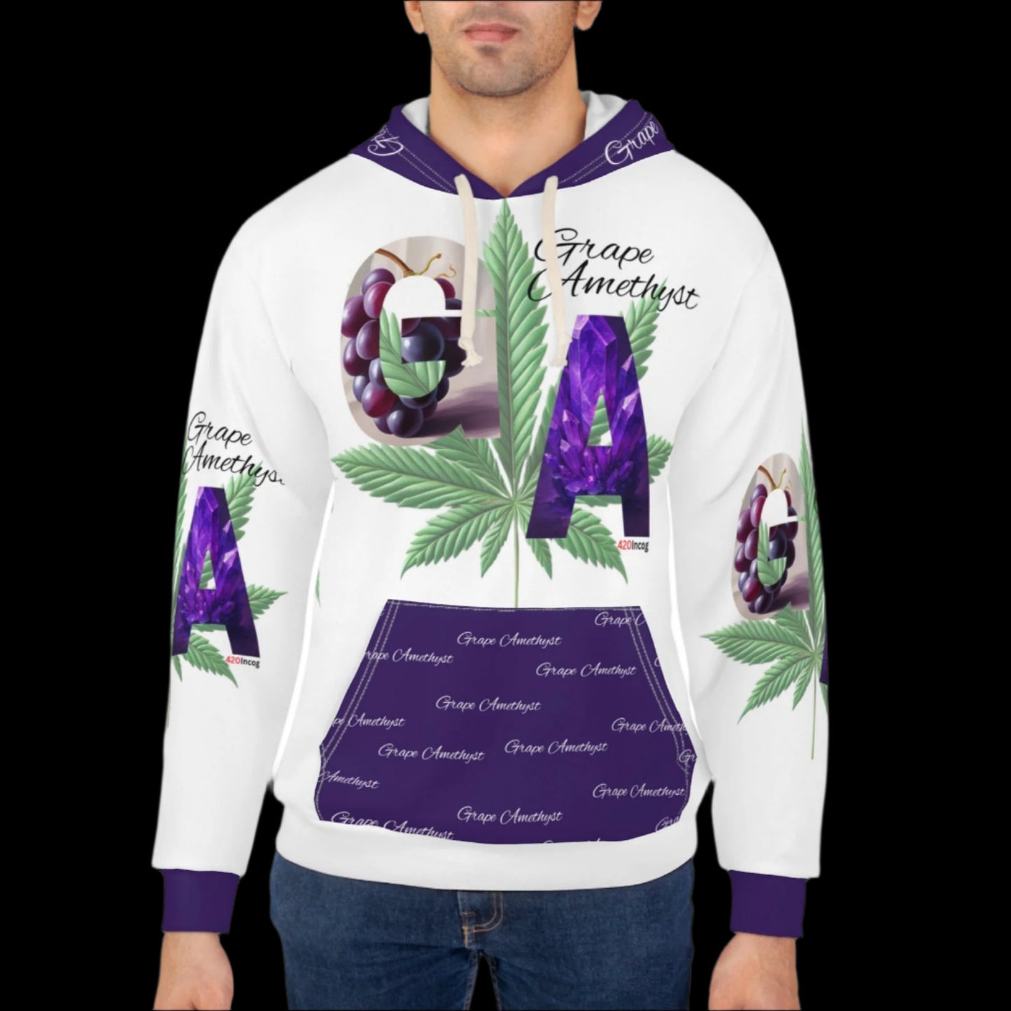 420 Signature Hoodie featuring the Grape Amethyst strain
