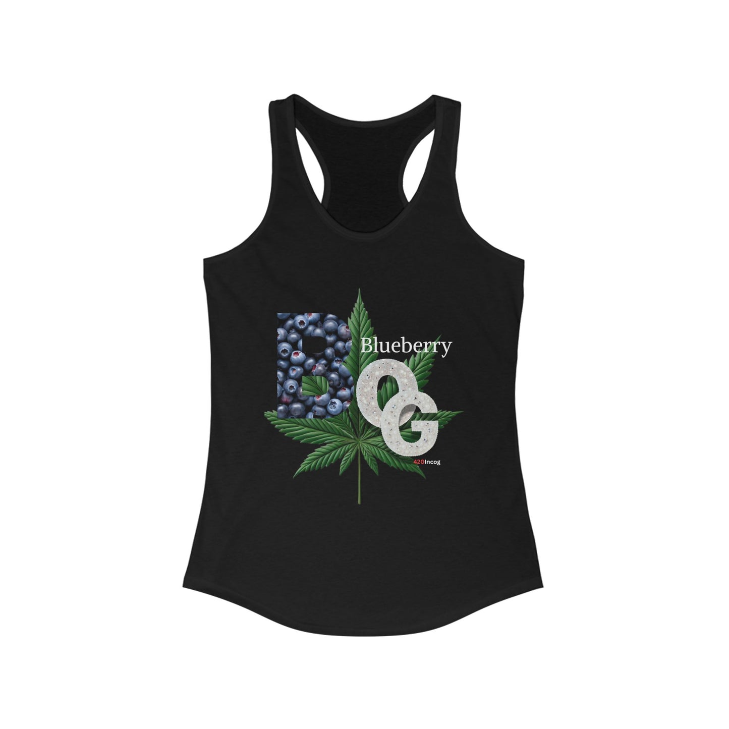 Iconic Women's Racerback with the Blueberry OG v1.1 strain