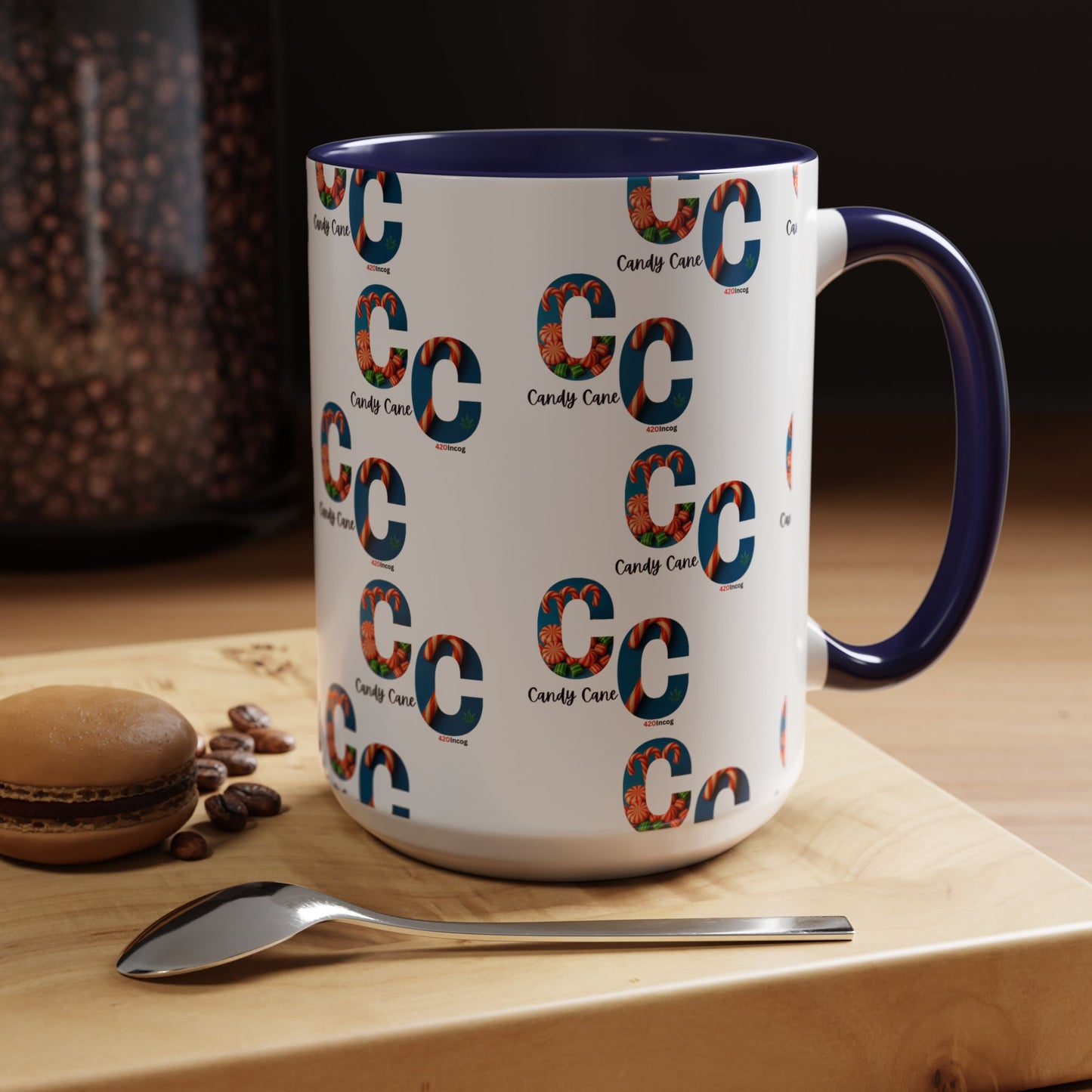 420Incog Big 'Ol Coffee Mug featuring the Candy Cane strain