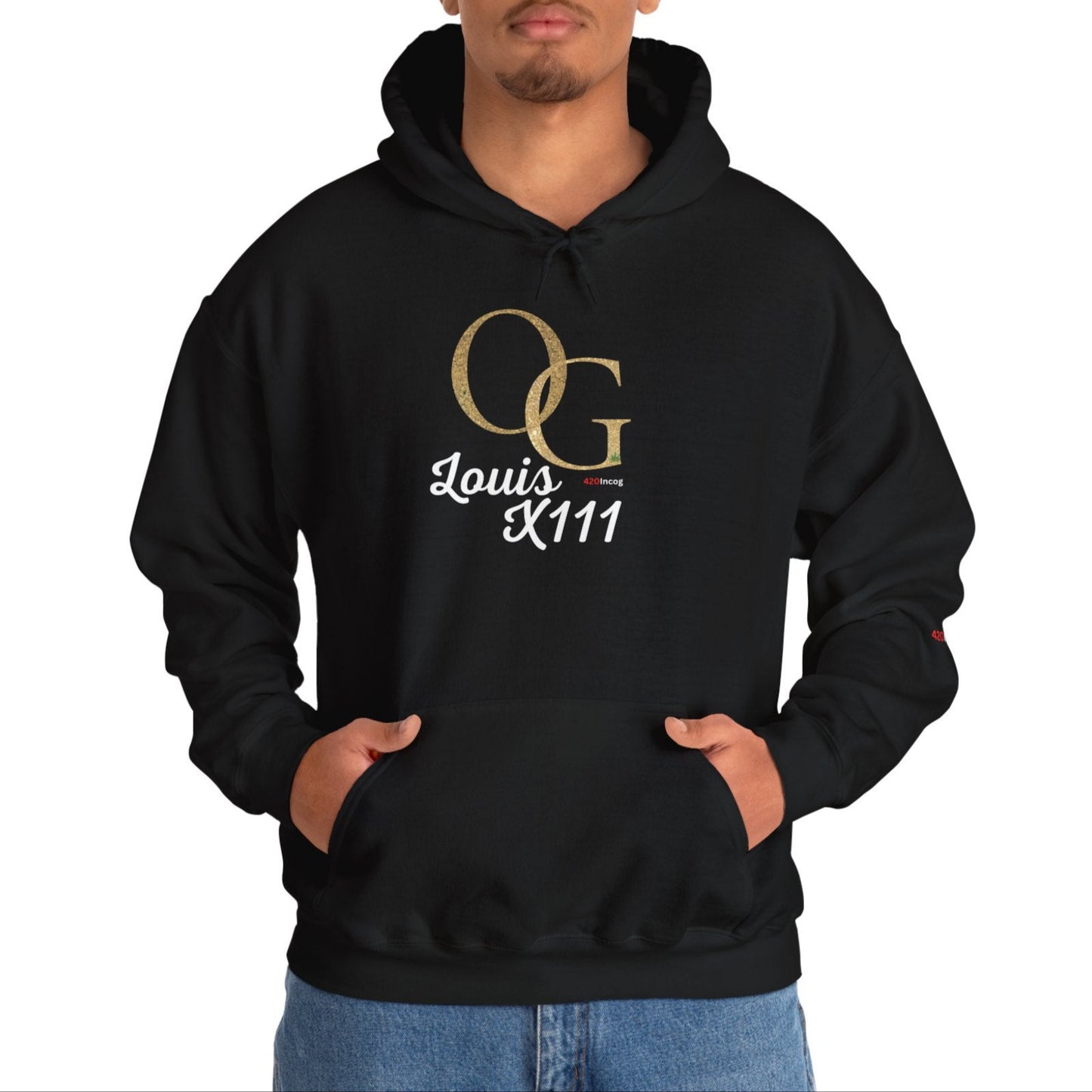 Incog Graphic Sweatshirt featuring the OG Louis XIII strain