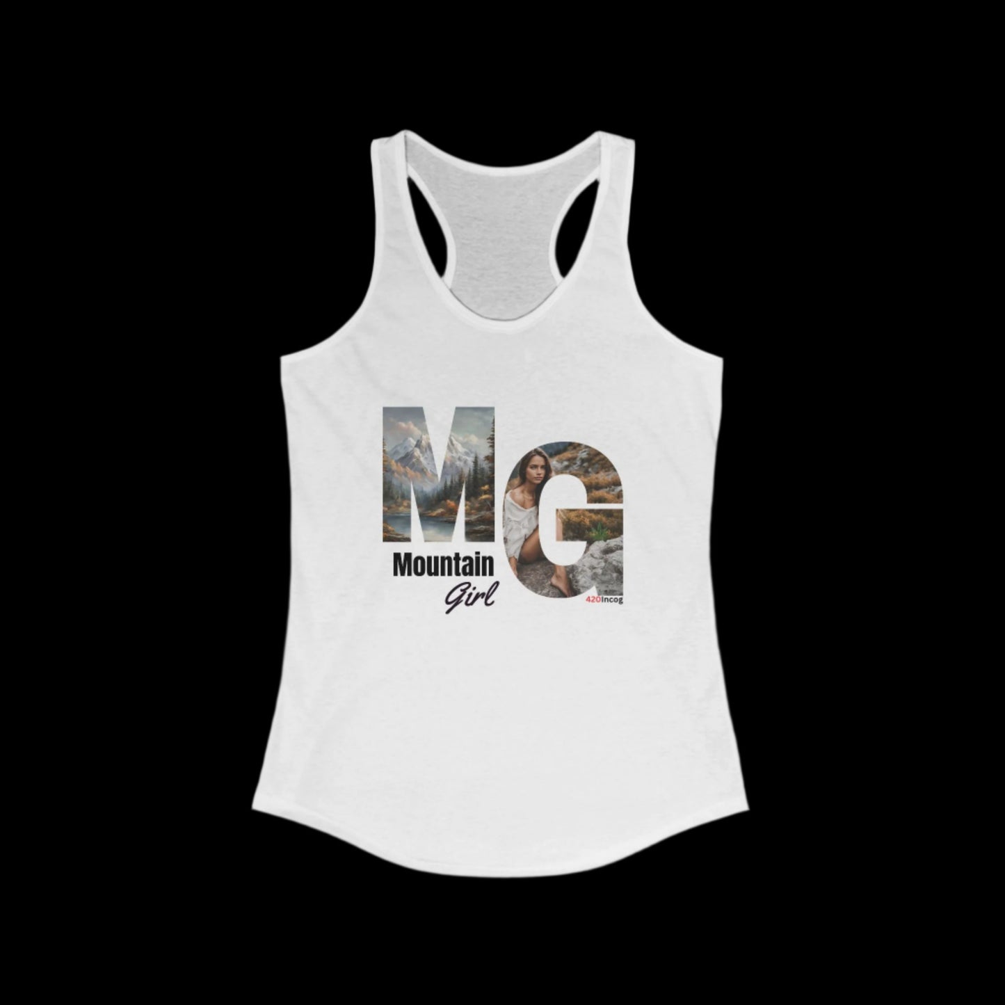 Incog Women's Racerback with the Mountain Girl strain