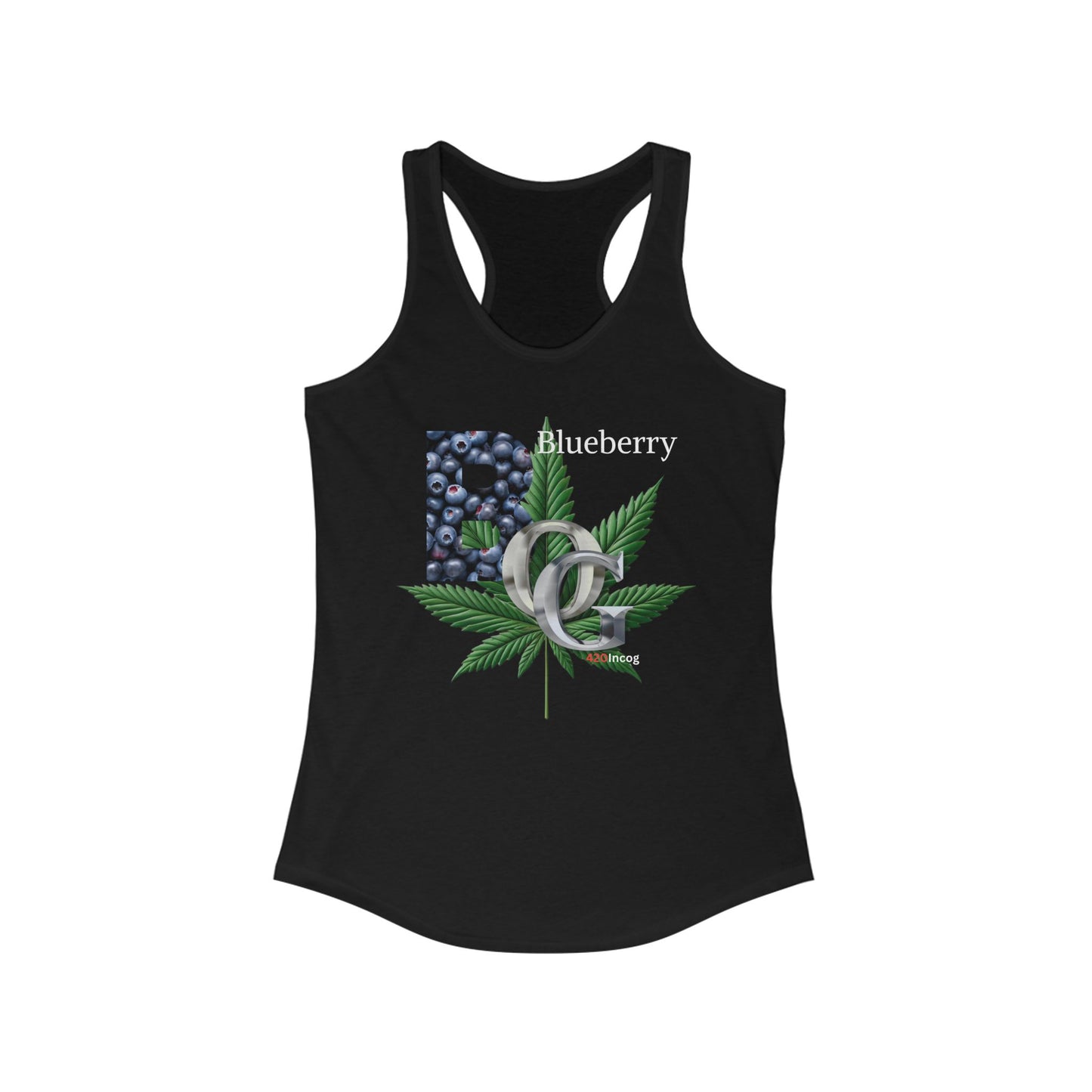 Iconic Women's Racerback with the Blueberry OG v1.0 strain