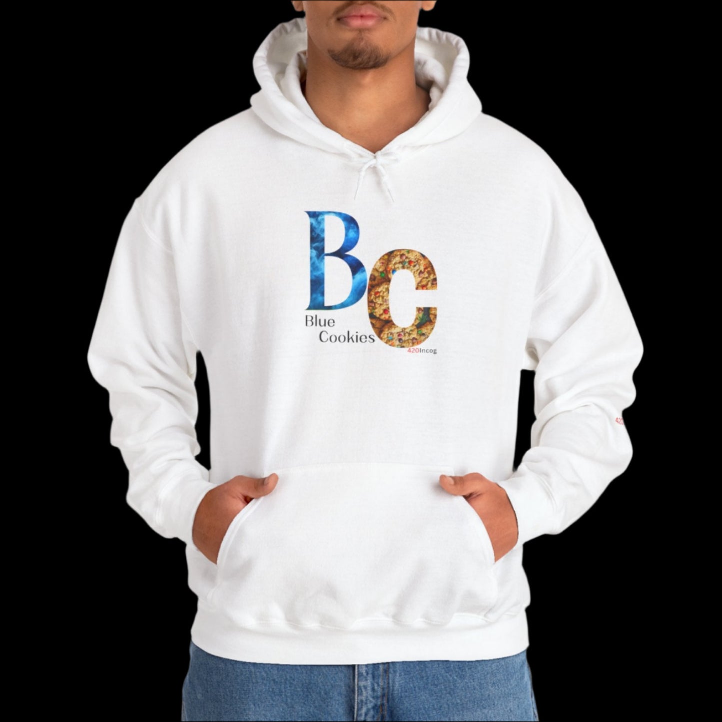 Incog Graphic Sweatshirt featuring the Blue Cookies strain