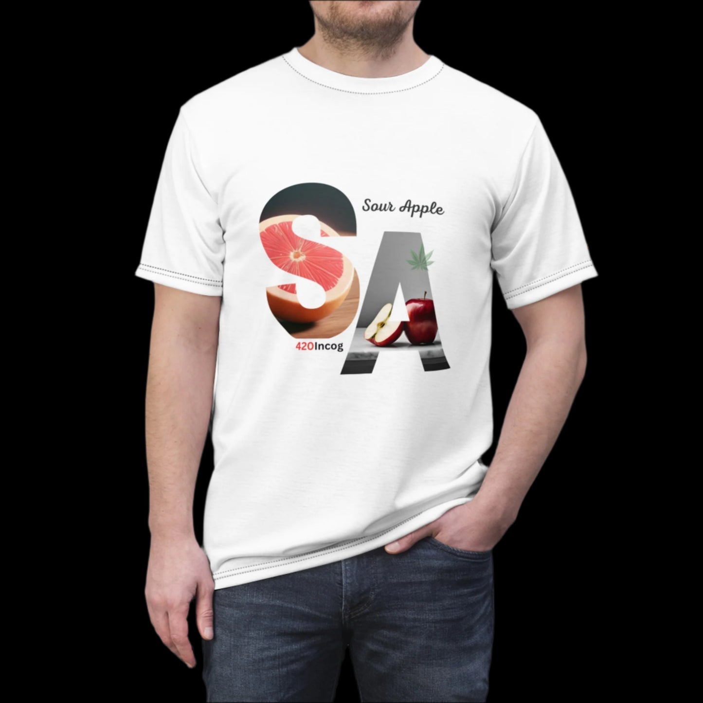 Incog Bold Street Tee featuring the Sour Apple strain v2.0