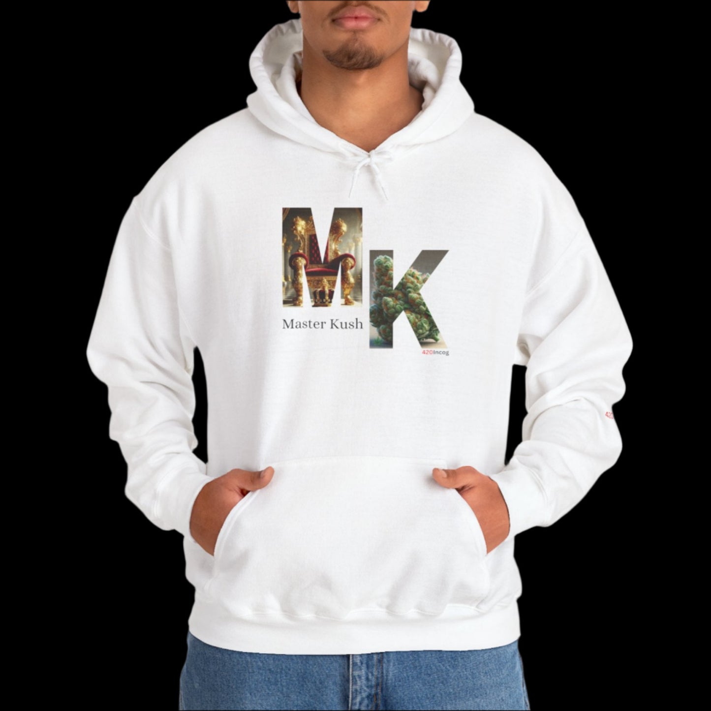 Incog Graphic Sweatshirt featuring the Master Kush (King) strain
