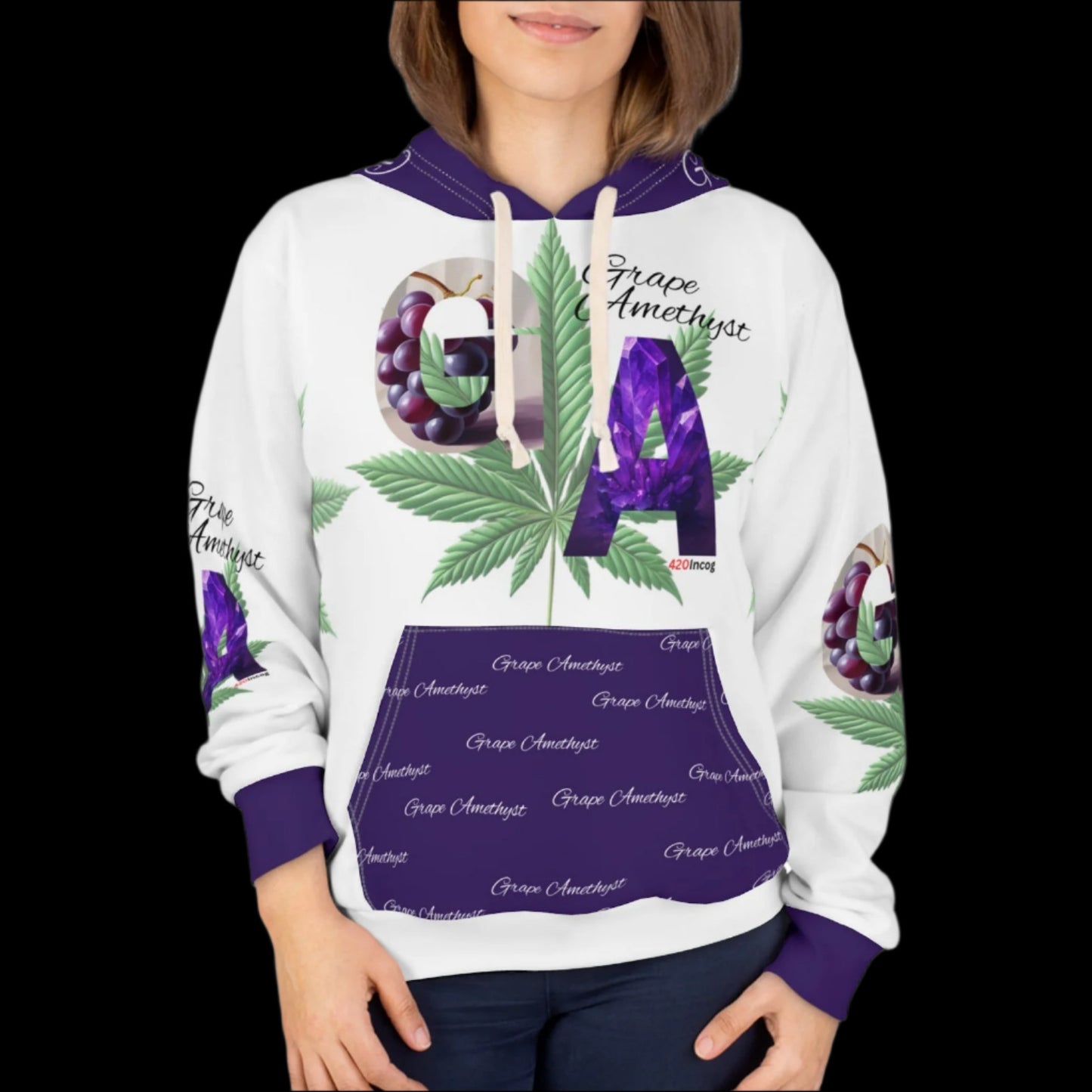 420 Signature Hoodie featuring the Grape Amethyst strain