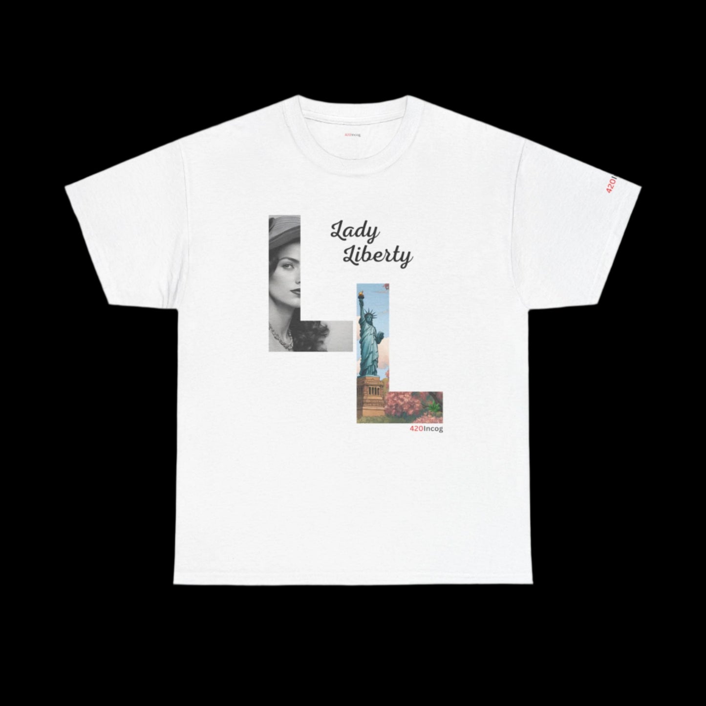 Incog Graphic Tee featuring the Lady Liberty strain