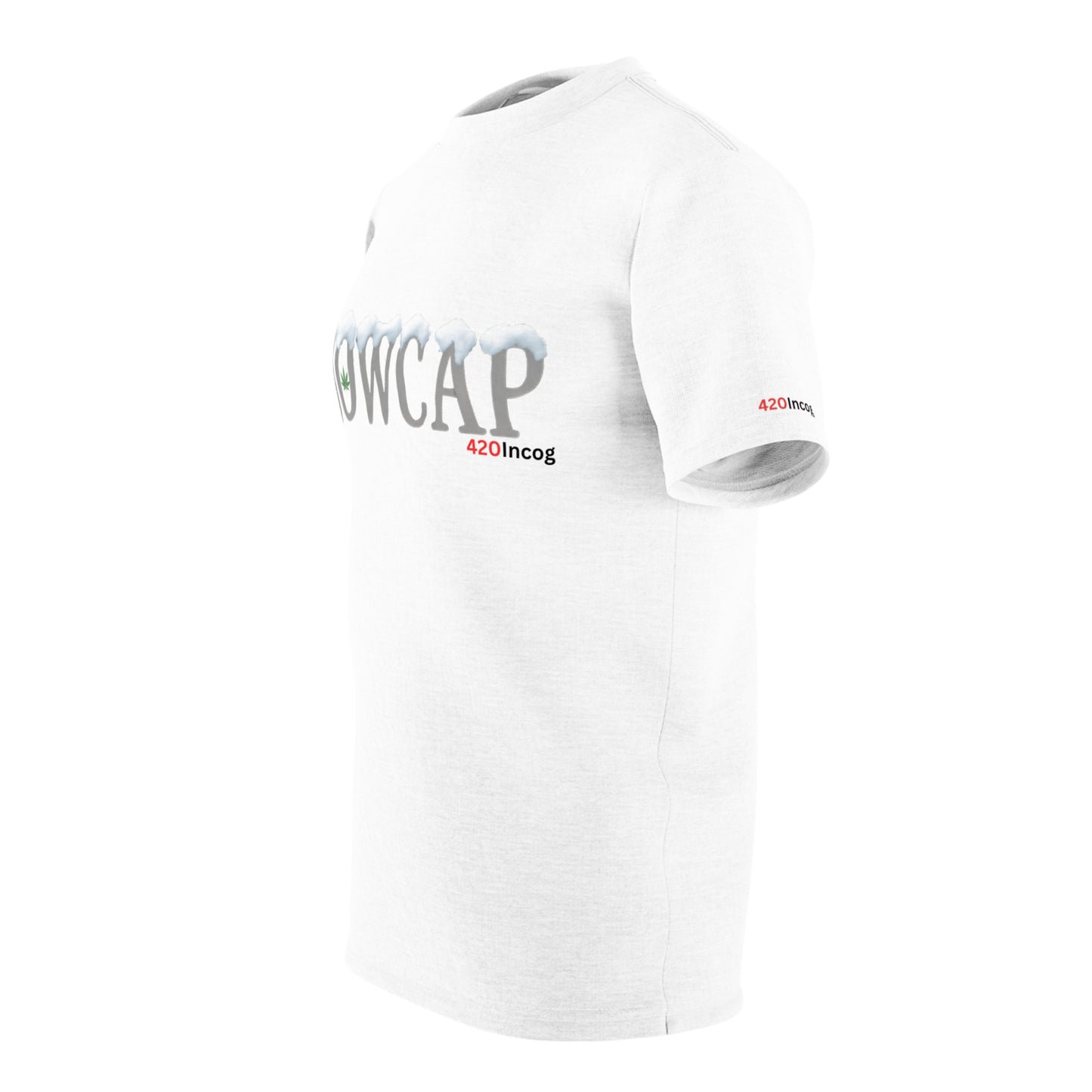 Incog Street Tee featuring the Snowcap strain