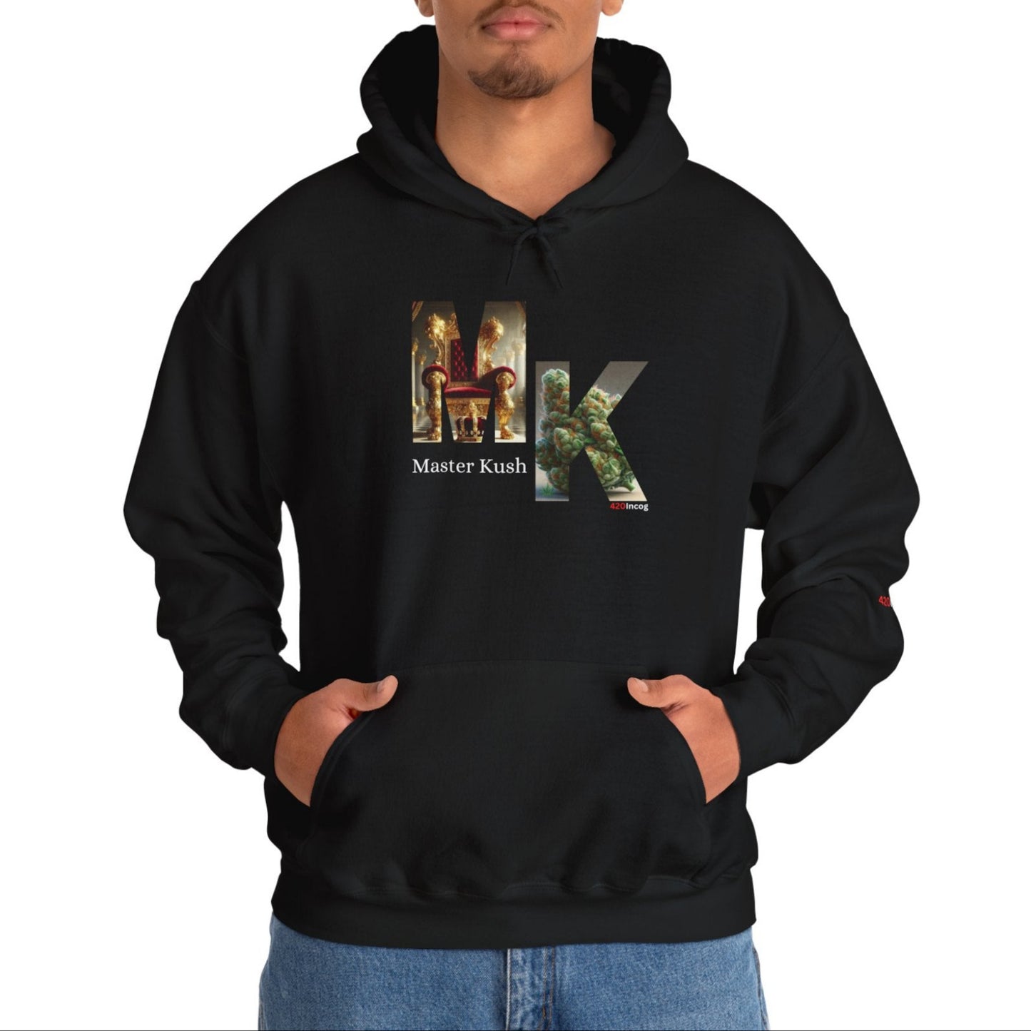 Incog Graphic Sweatshirt featuring the Master Kush (King) strain