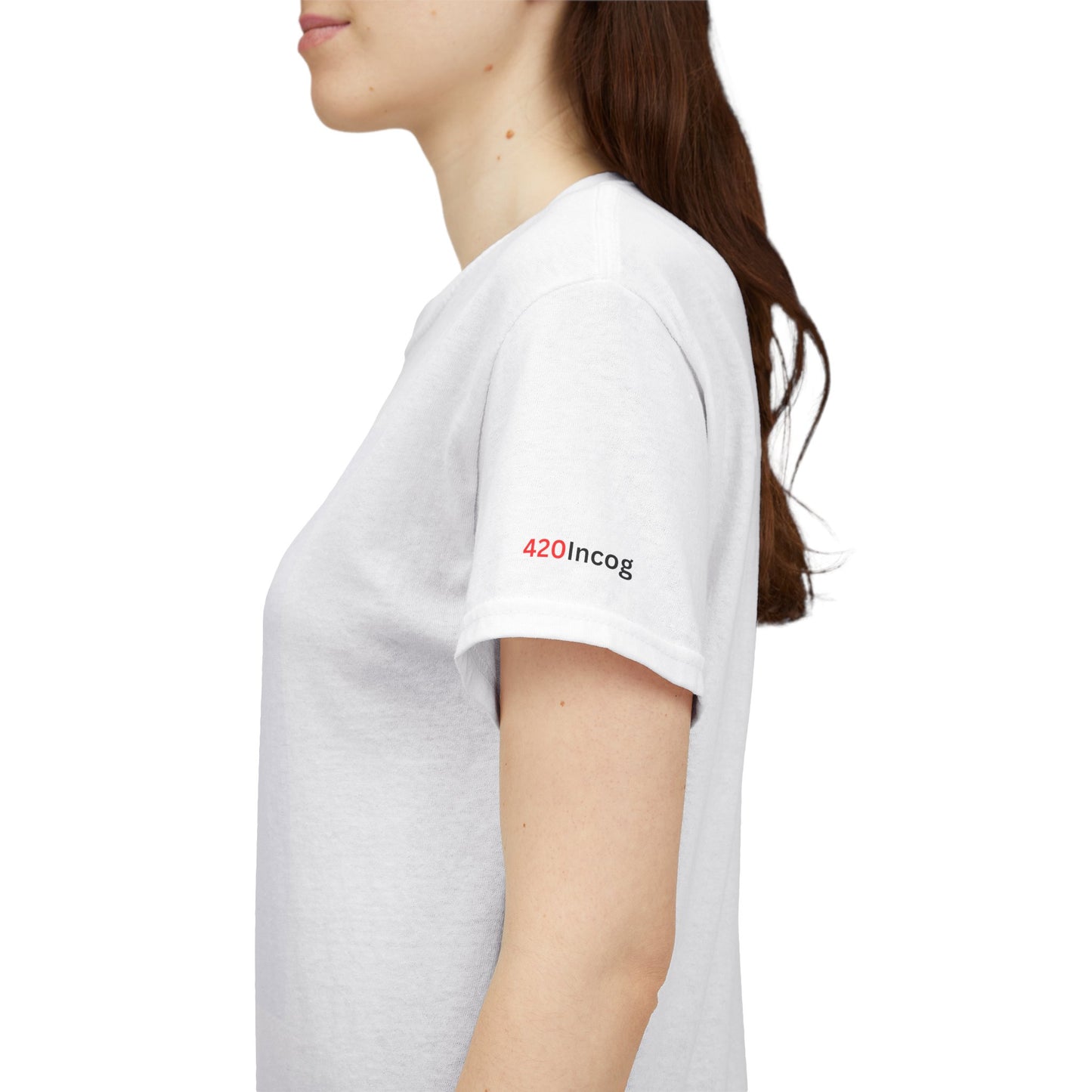 Incog Graphic Tee featuring the Snowcap strain