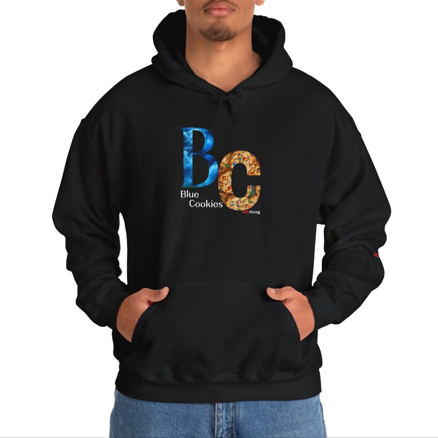 Incog Graphic Sweatshirt featuring the Blue Cookies strain
